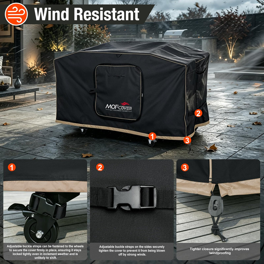 MOFCOVER folded into included drawstring bag for compact storage and portability