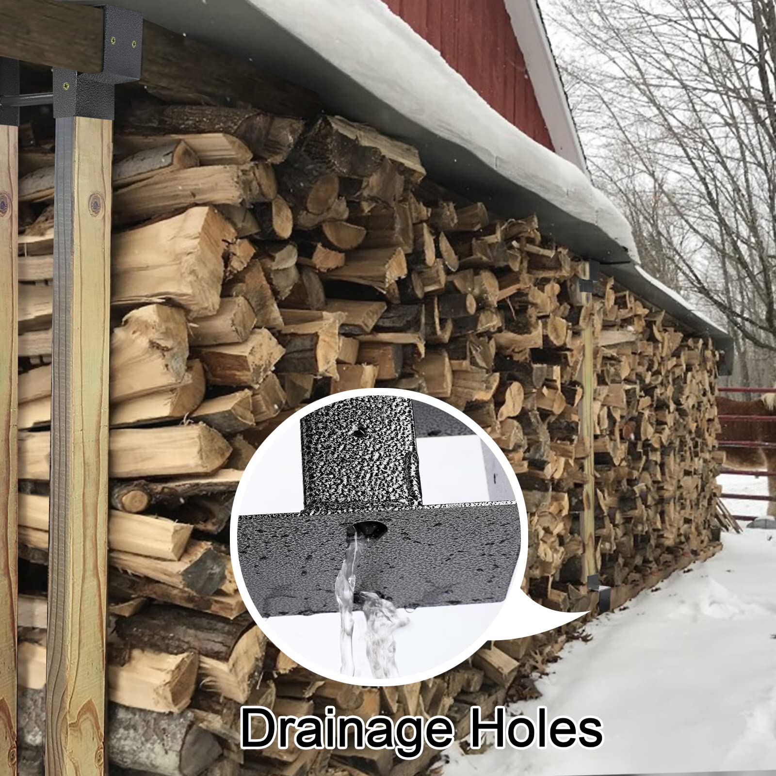 MOFEEZ view of drain holes at bottom promoting water escape and wood drying