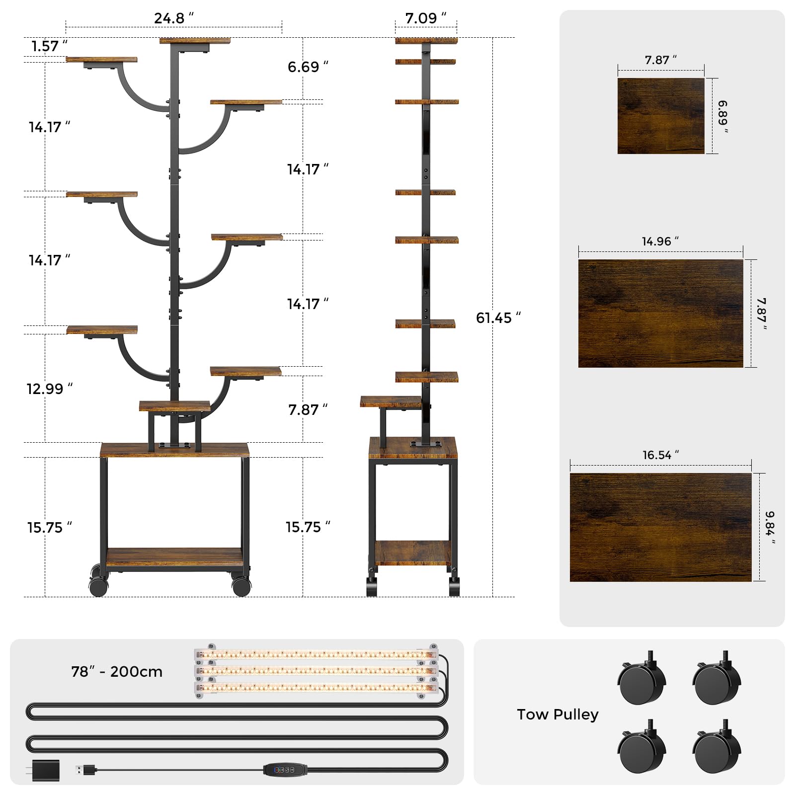 Mogaath anti-tip strap and metal frame detail showing sturdy, rust-resistant construction