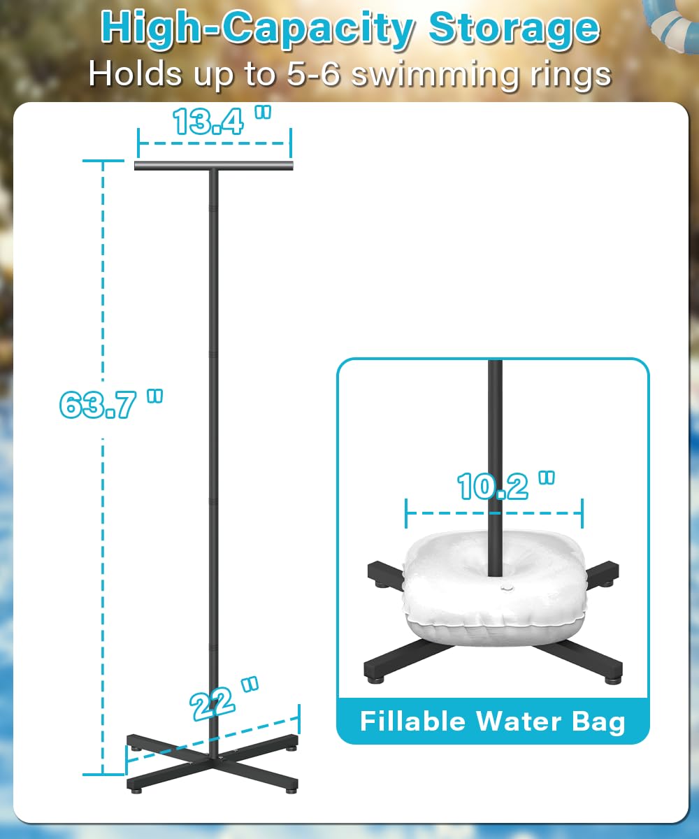 Mondazie close-up of T-shaped pole highlighting extra hanging space benefit