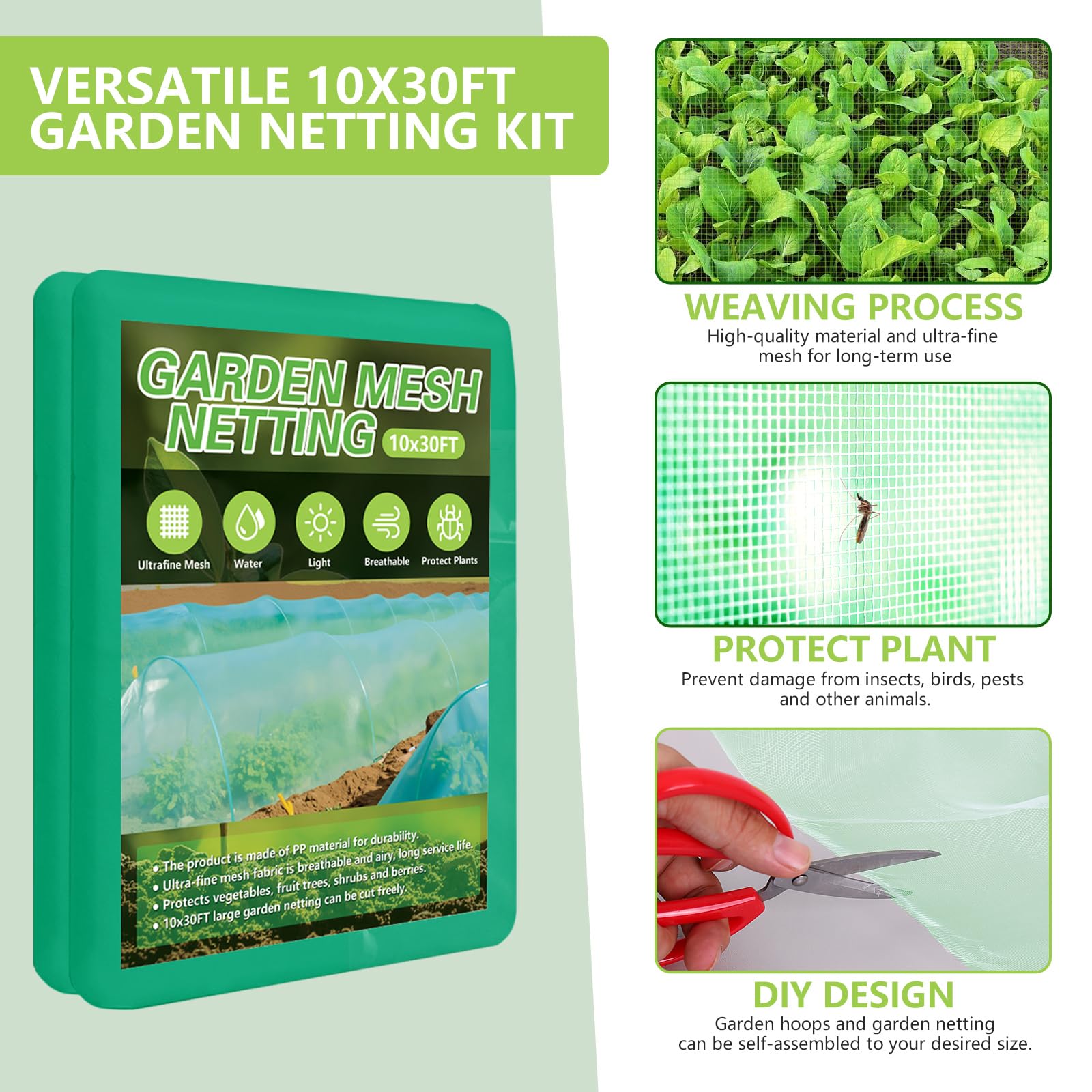 Monirsen ultra-fine mesh close-up showing weave that blocks pests yet breathes