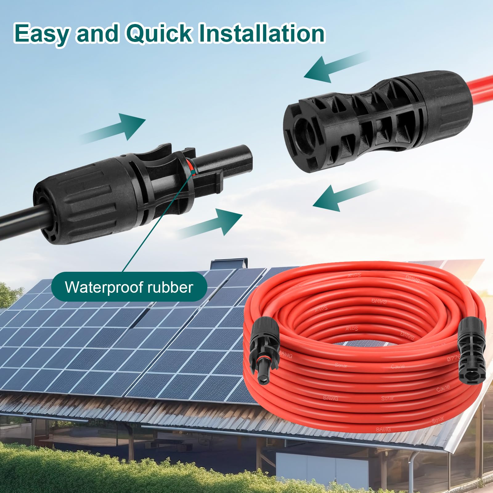 MOOKEERF cables attached on boat solar panels demonstrating marine corrosion resistance