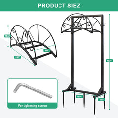 MOSIKEN hose holder in garden demonstrating easy access and neat storage