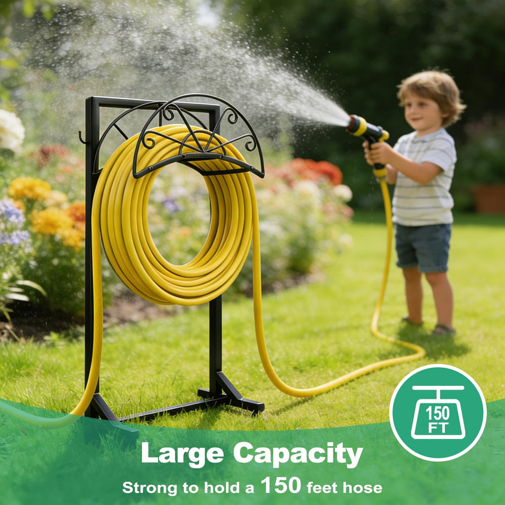 MOSIKEN on a patio showing tidy hose storage and outdoor convenience