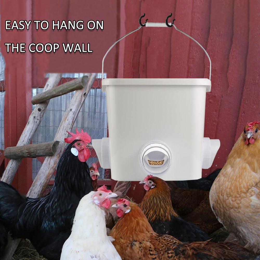 mozoba feeder and waterer installed in coop showing simplified management