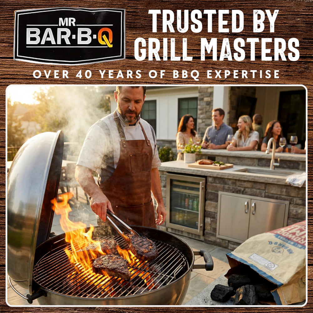 Mr. Bar-B-Q used in backyard grill showing real-food results and smoky flavor