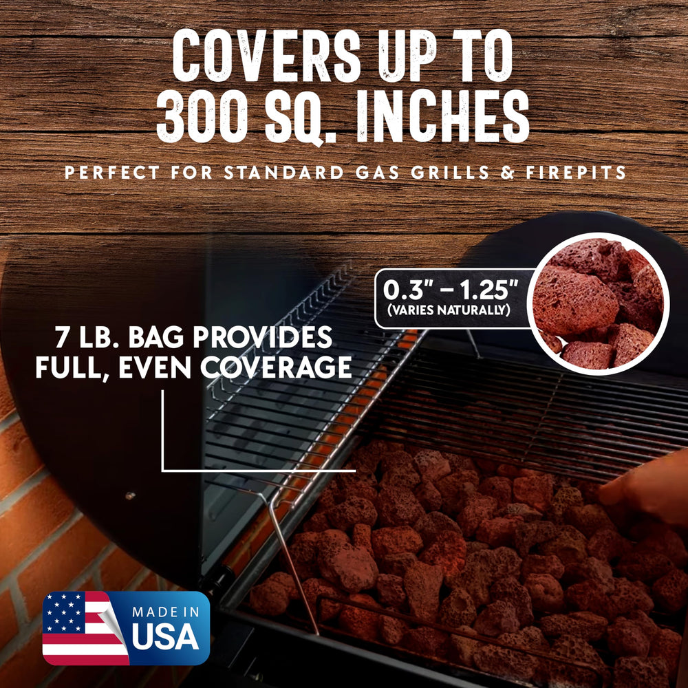 THE FRYOILSAVER COMPANY fire pit with lava rocks radiating even heat across table