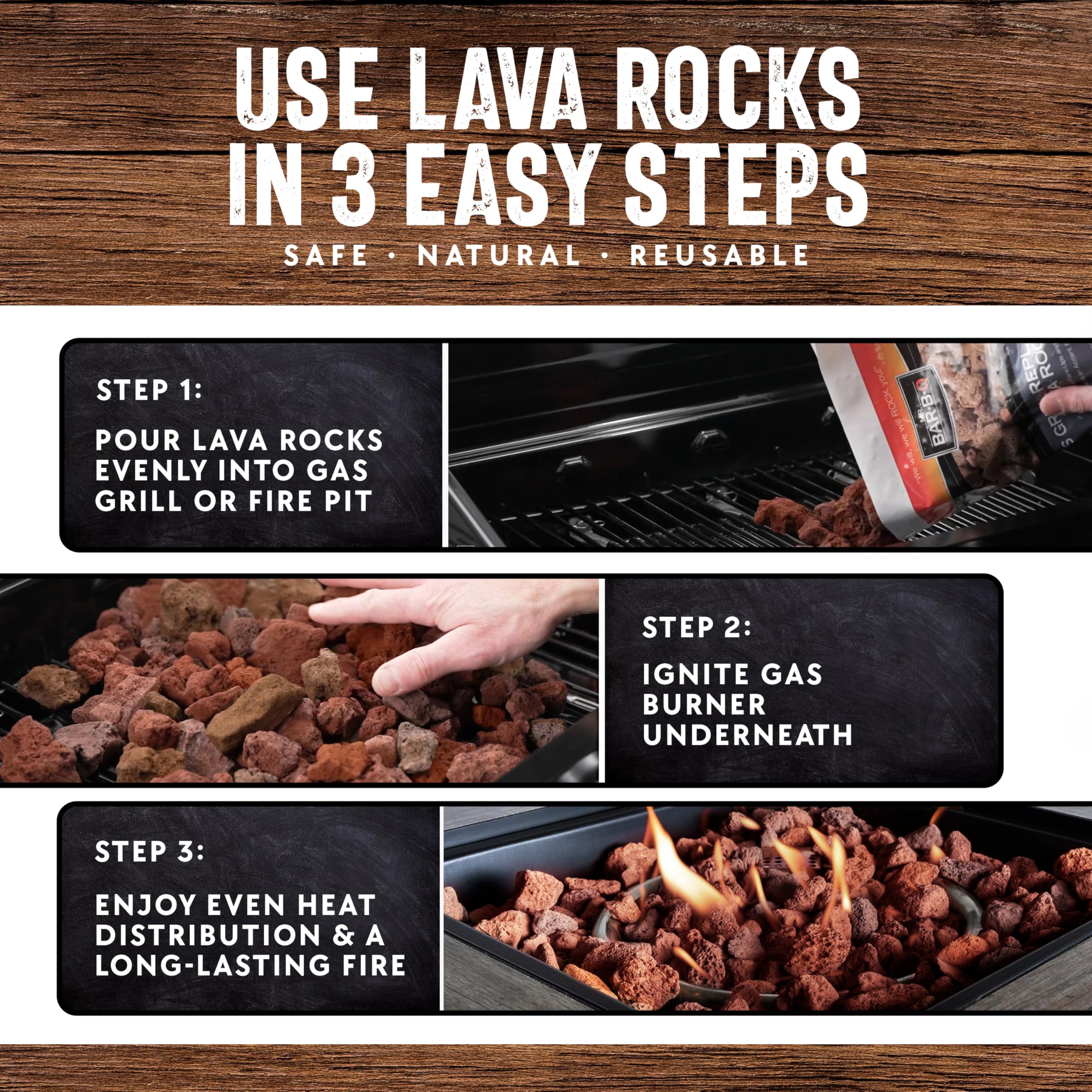 THE FRYOILSAVER COMPANY open pack with poured volcanic rocks ready to use