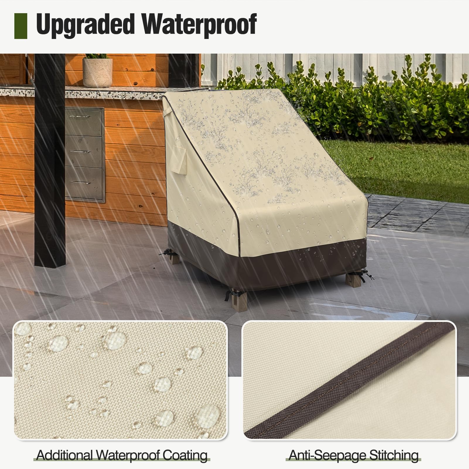 MR. COVER cord lock and corner buckles securing cover windproof fit