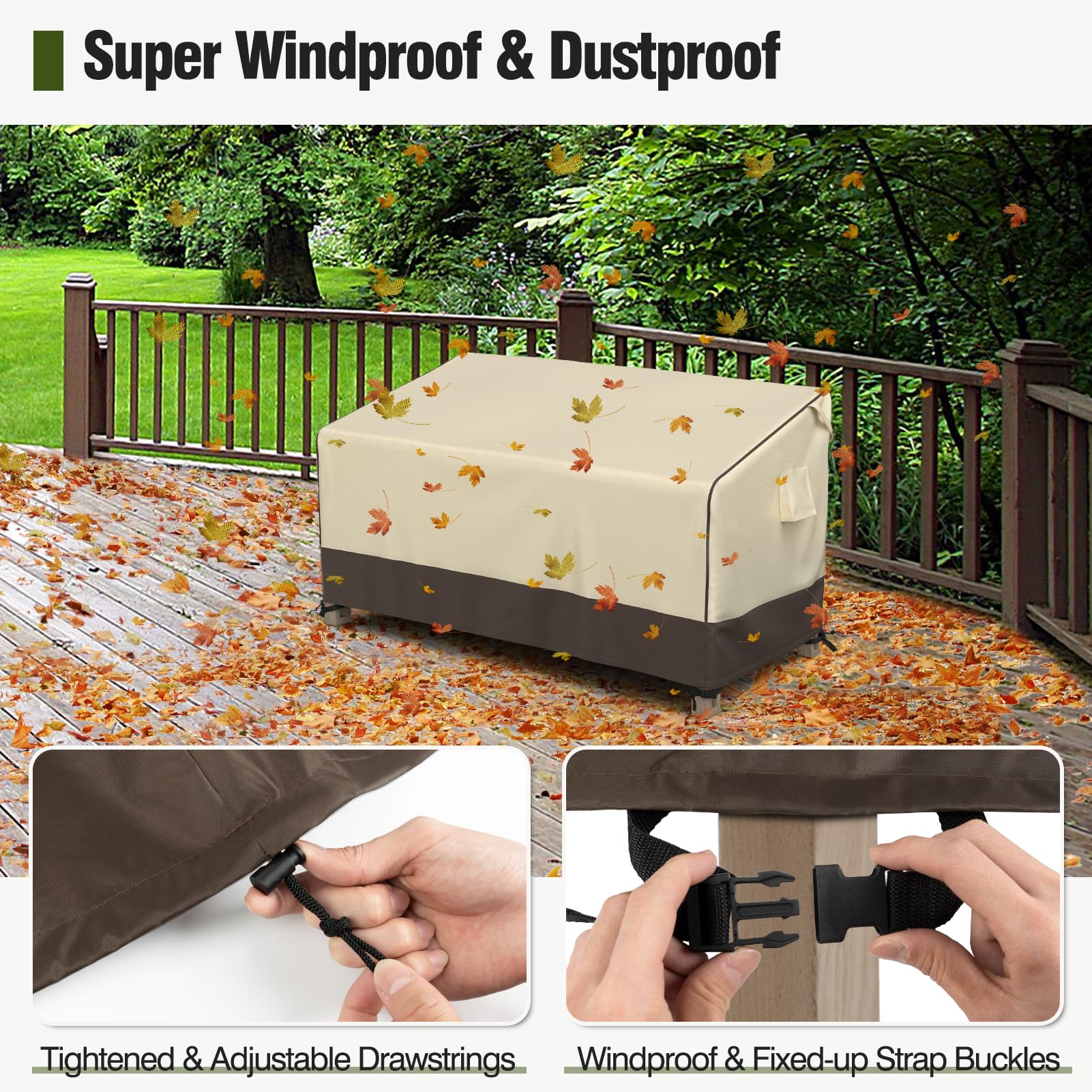 MR. COVER buckles and drawstring ensuring windproof secure fit