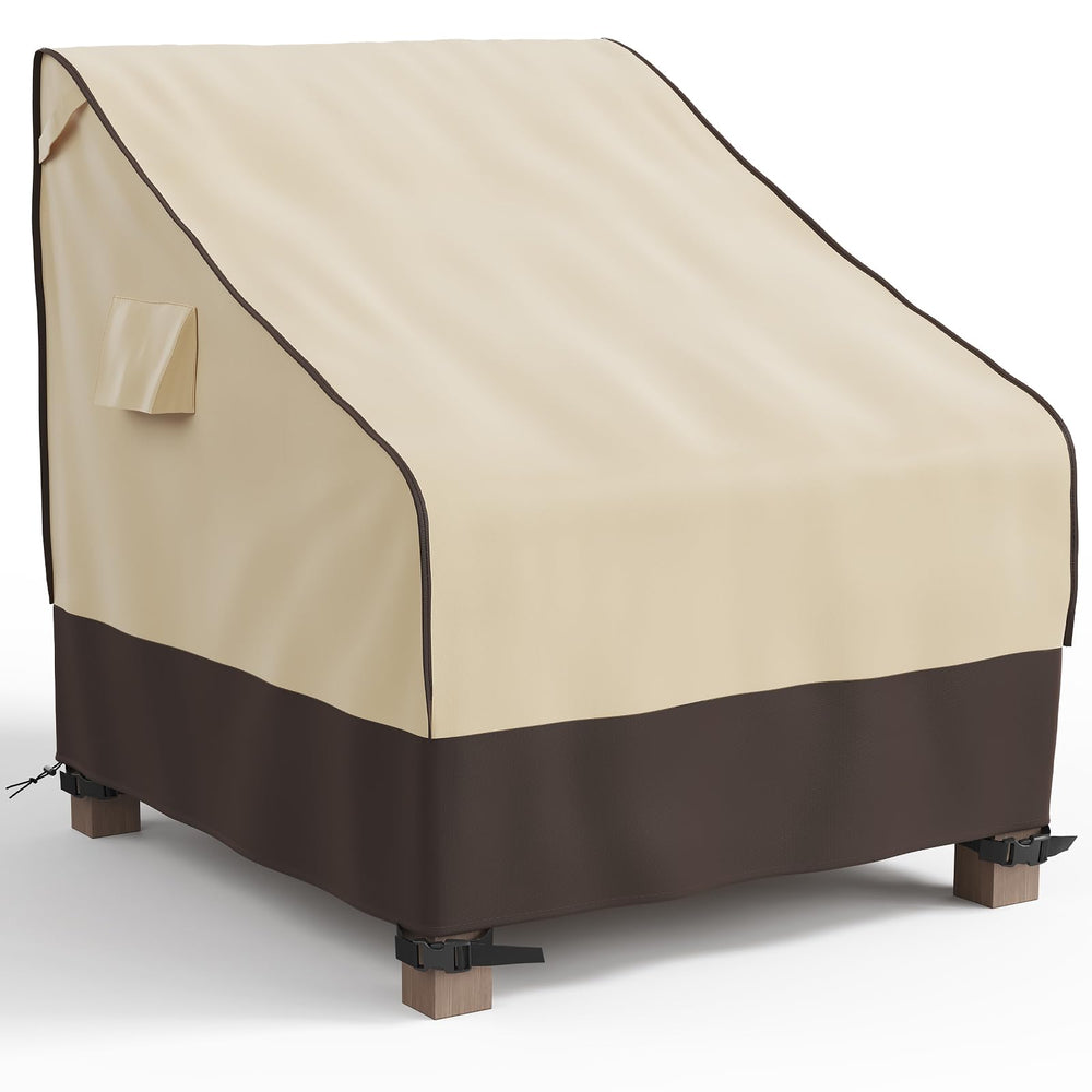 MR. COVER front view showing full chair protection and weather resistance
