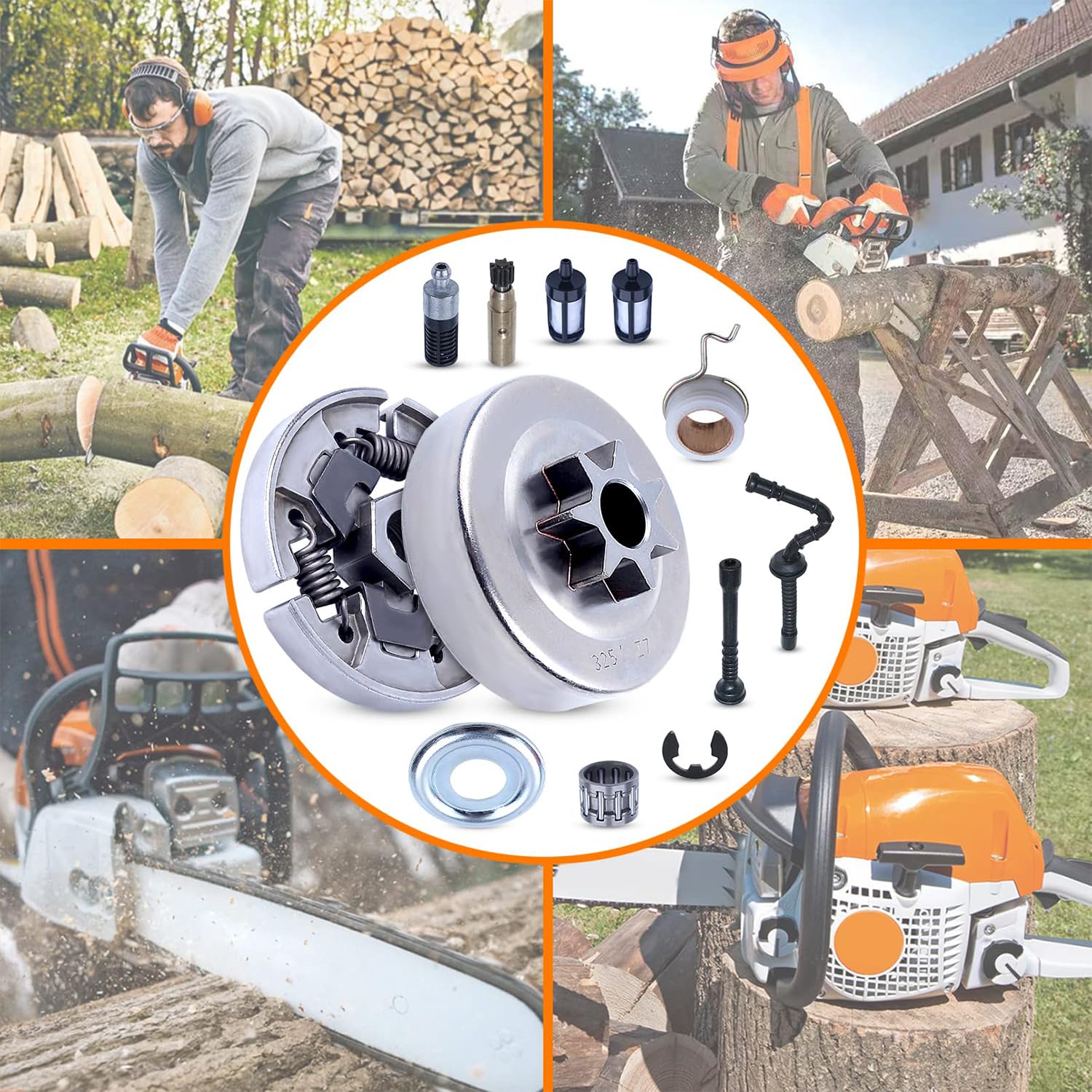 Mtanlo installed clutch drum on Stihl saw improving smooth rotation