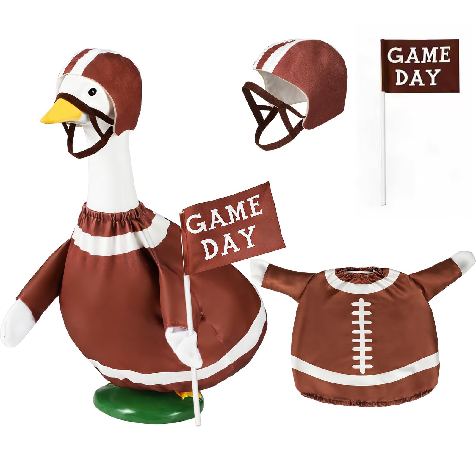 Mtsebmves porch goose in use decorating a front porch for game day fun