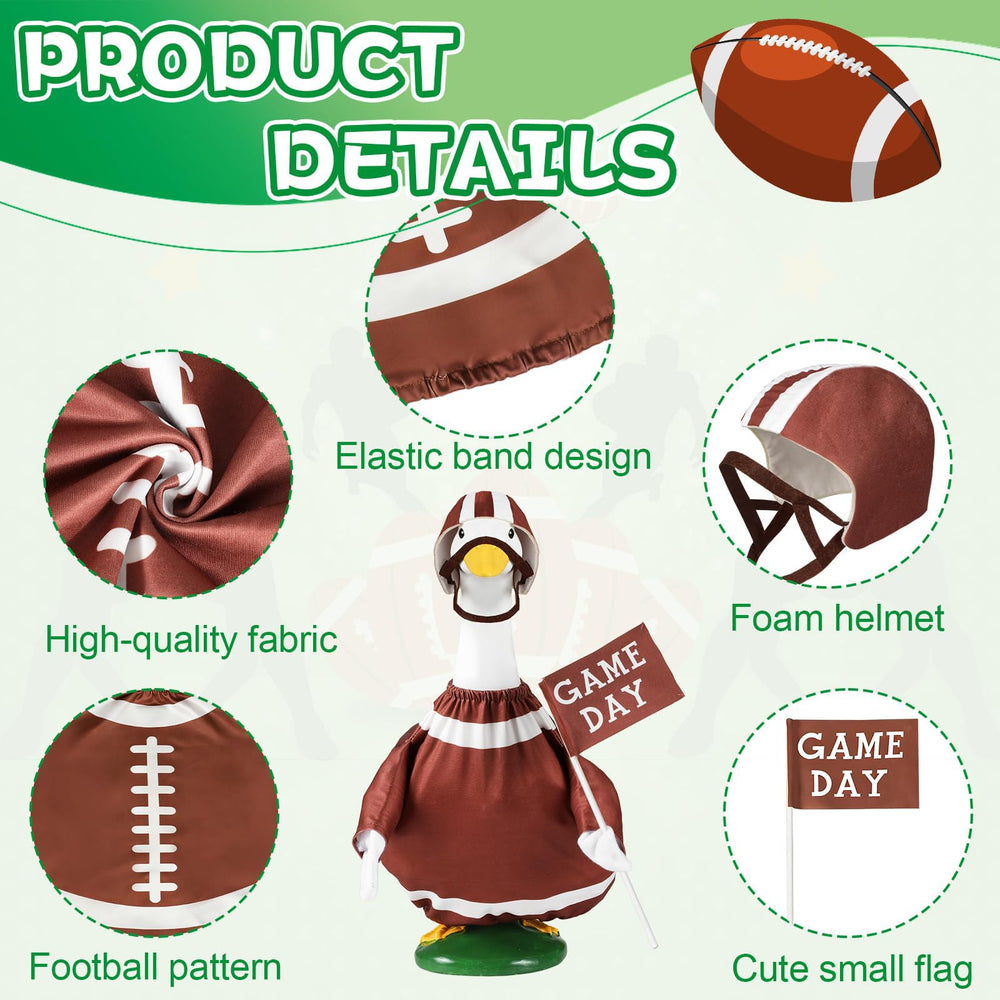 Mtsebmves laid-out costume pieces displaying included hat jersey and flag