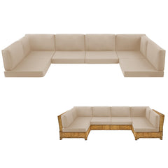 MuaMelop full 14-piece beige set front view showing cohesive seating and quick refresh benefit