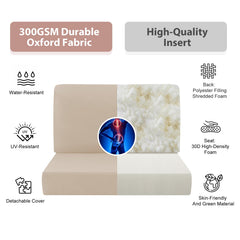 MuaMelop underside detail with non-slip silicone dots and ties to keep cushions secure