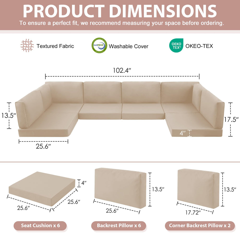 MuaMelop close-up of 4-inch high-density foam seat cushion demonstrating firm support