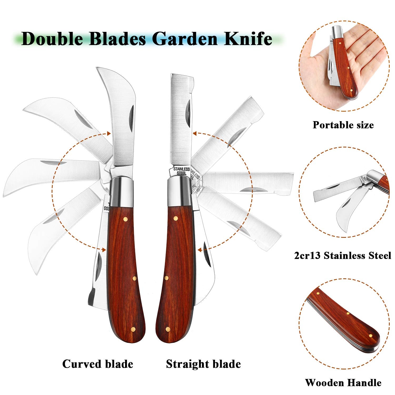 Mudder wooden handle close texture shot offering comfortable grip and control