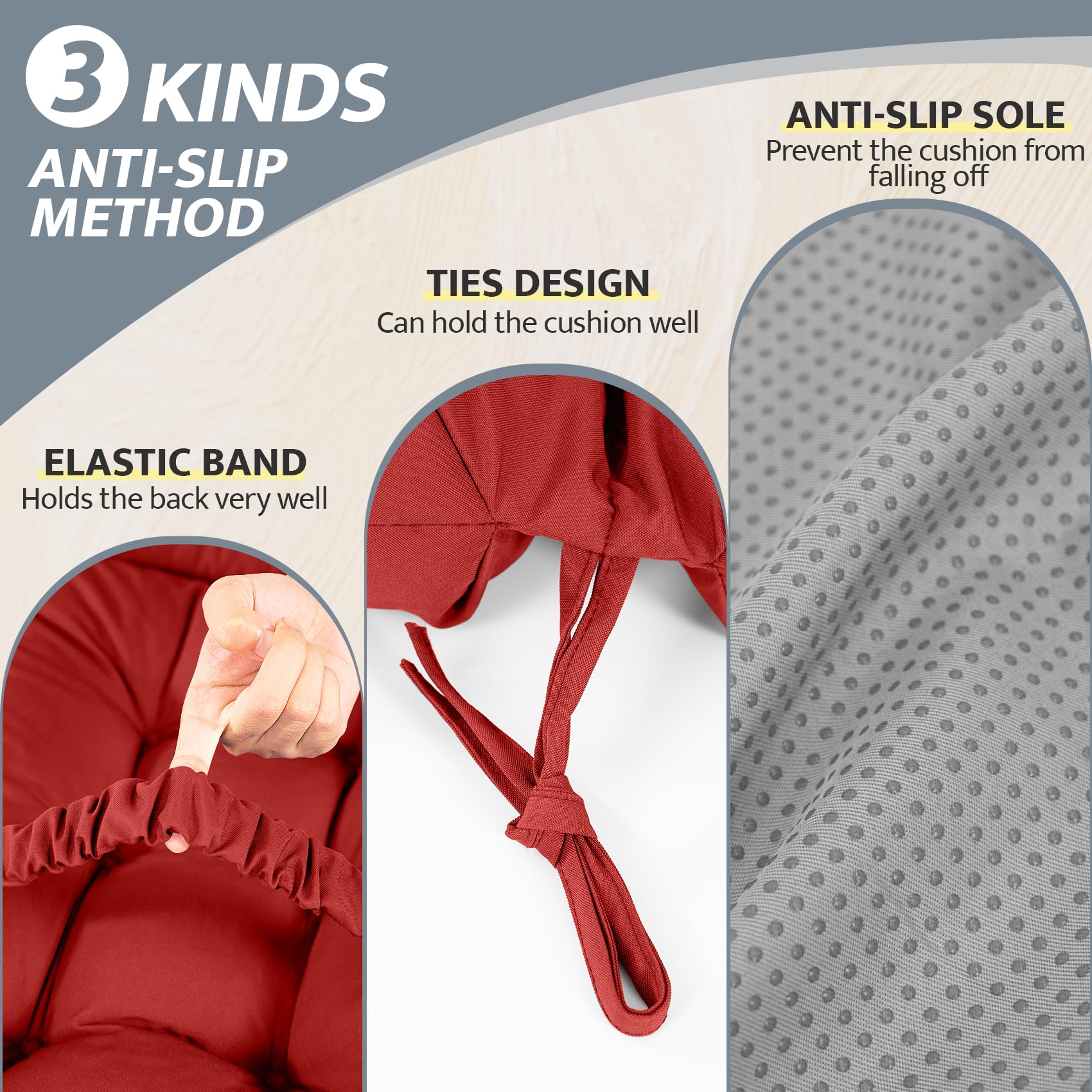 mudilun tufting and double-stitch detail offering long-lasting durability