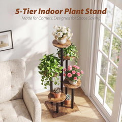 Mugovelo stand placed in a bright living room corner maximizing plant display