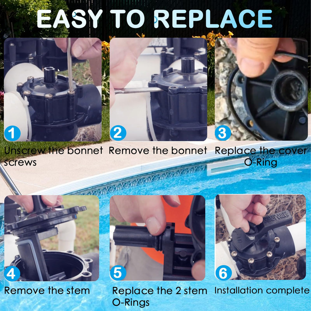 Technician installing MuuTuoL O-rings on a pool valve highlighting easy maintenance