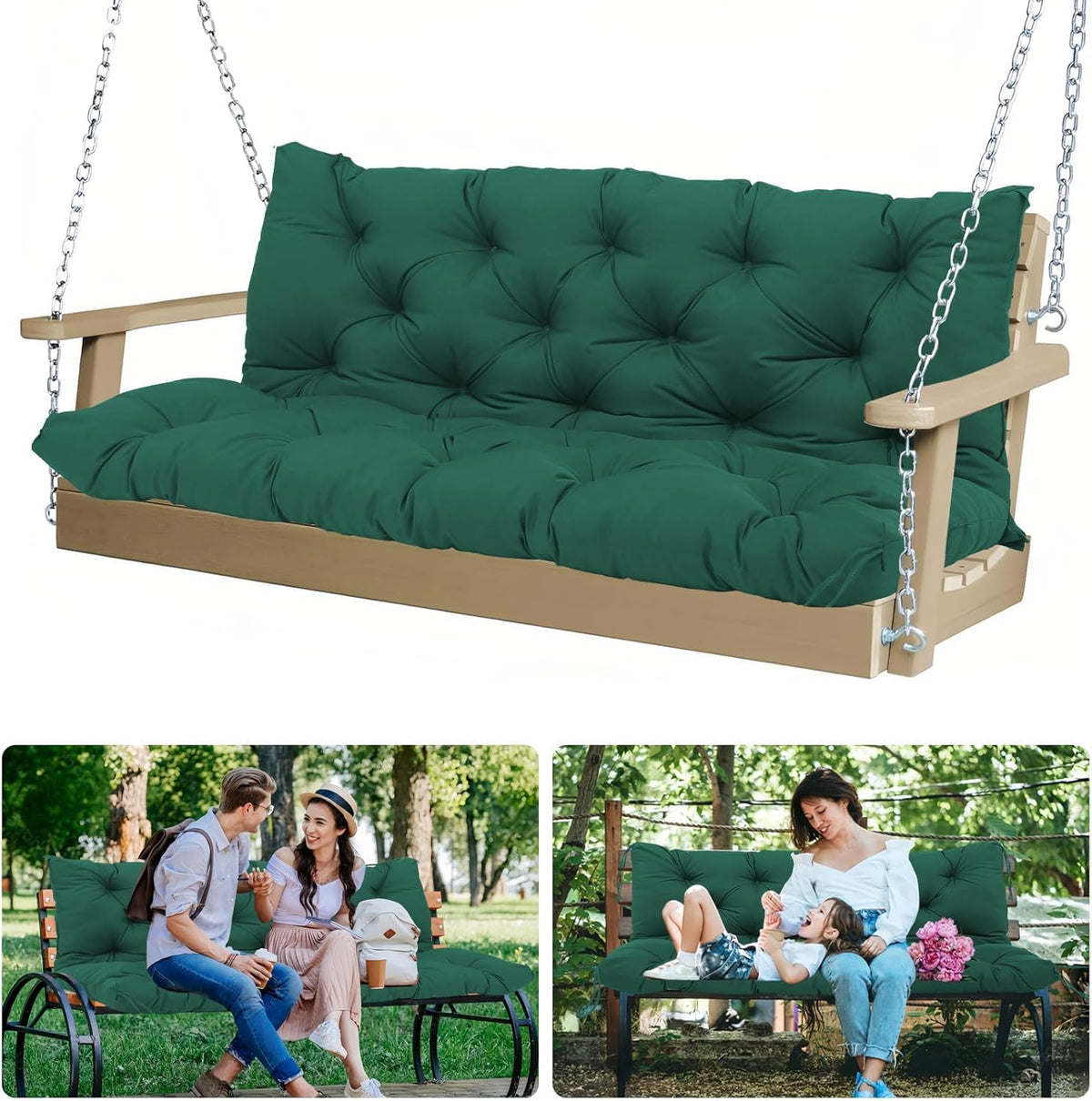 MVRFN front view of 60 inch three-seater cushion showing fit and style, enhances comfort