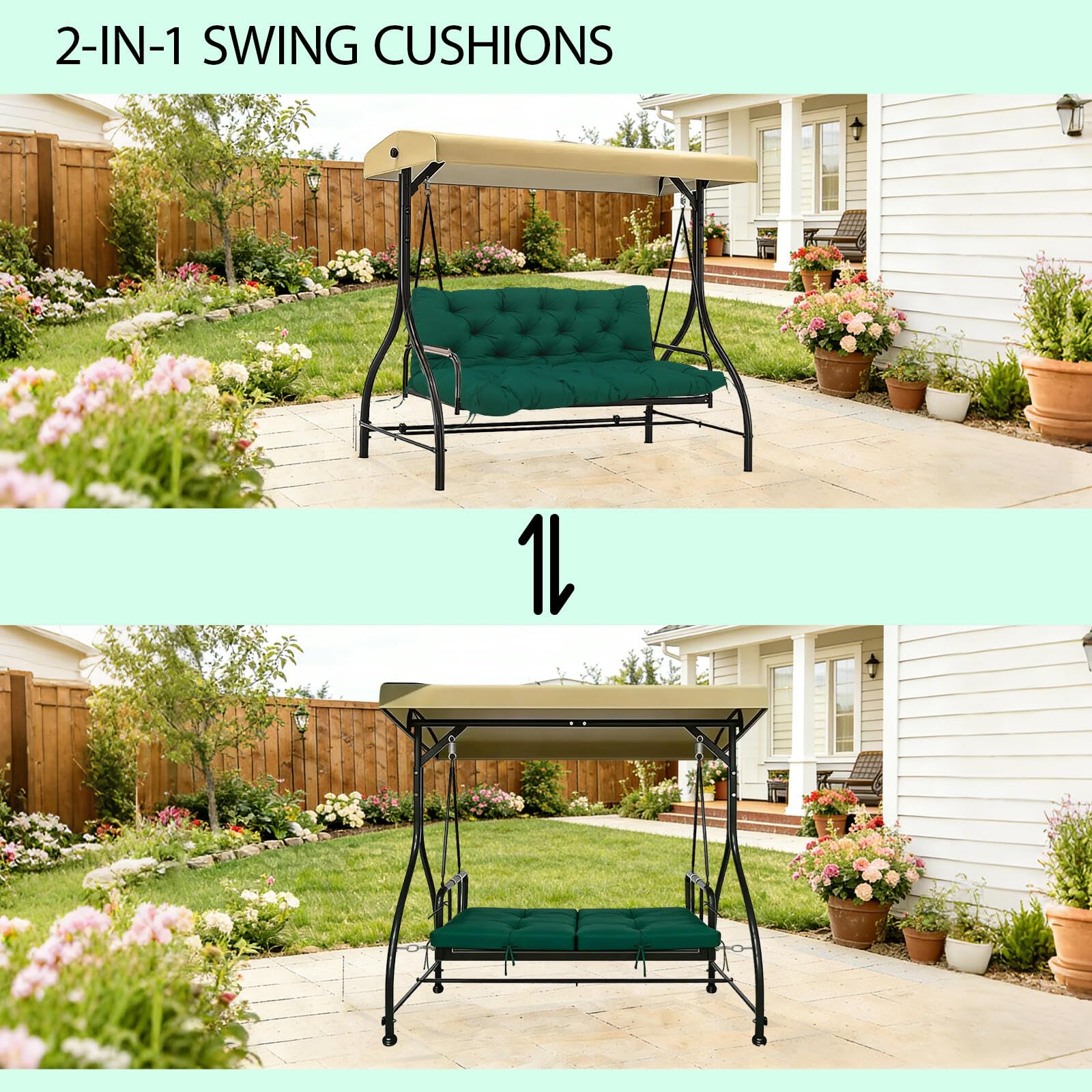 MVRFN cushion next to standard chair for scale, shows accurate 60×40×5 dimensions
