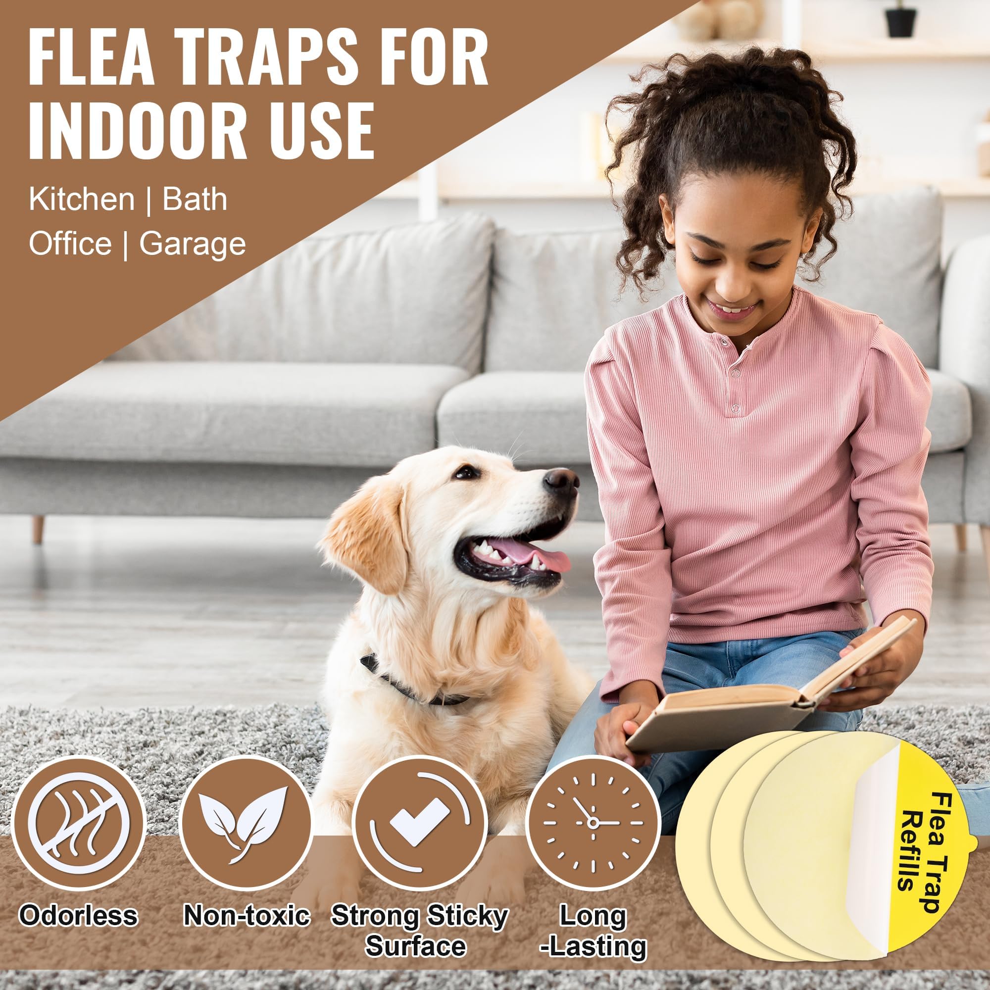 Mysora glue pads placed near pet bed showing safe home use