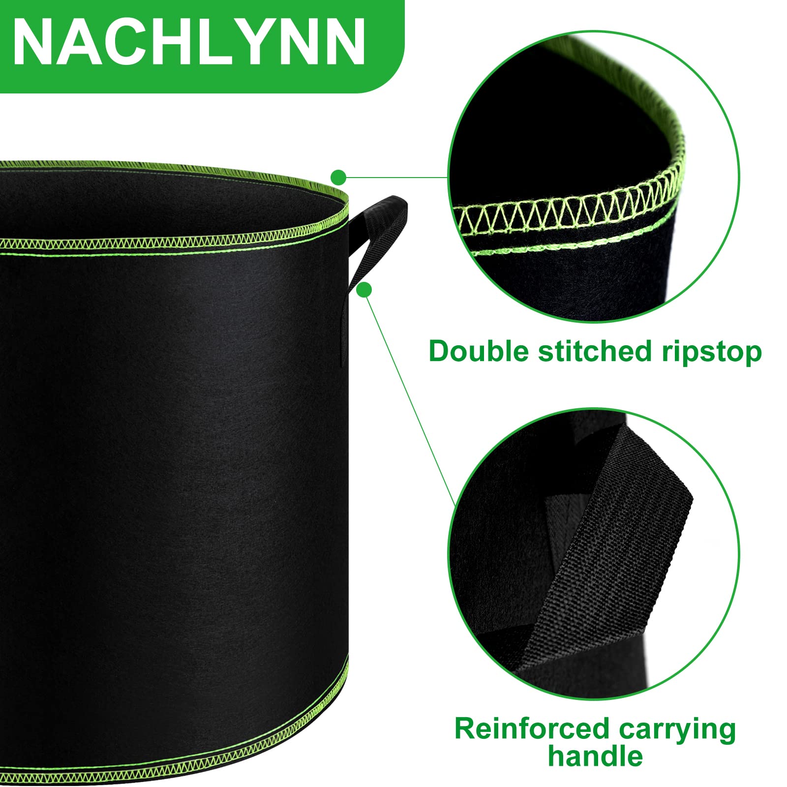 NACHLYNN grow bag in use with tomatoes illustrating roomy root zone and improved drainage