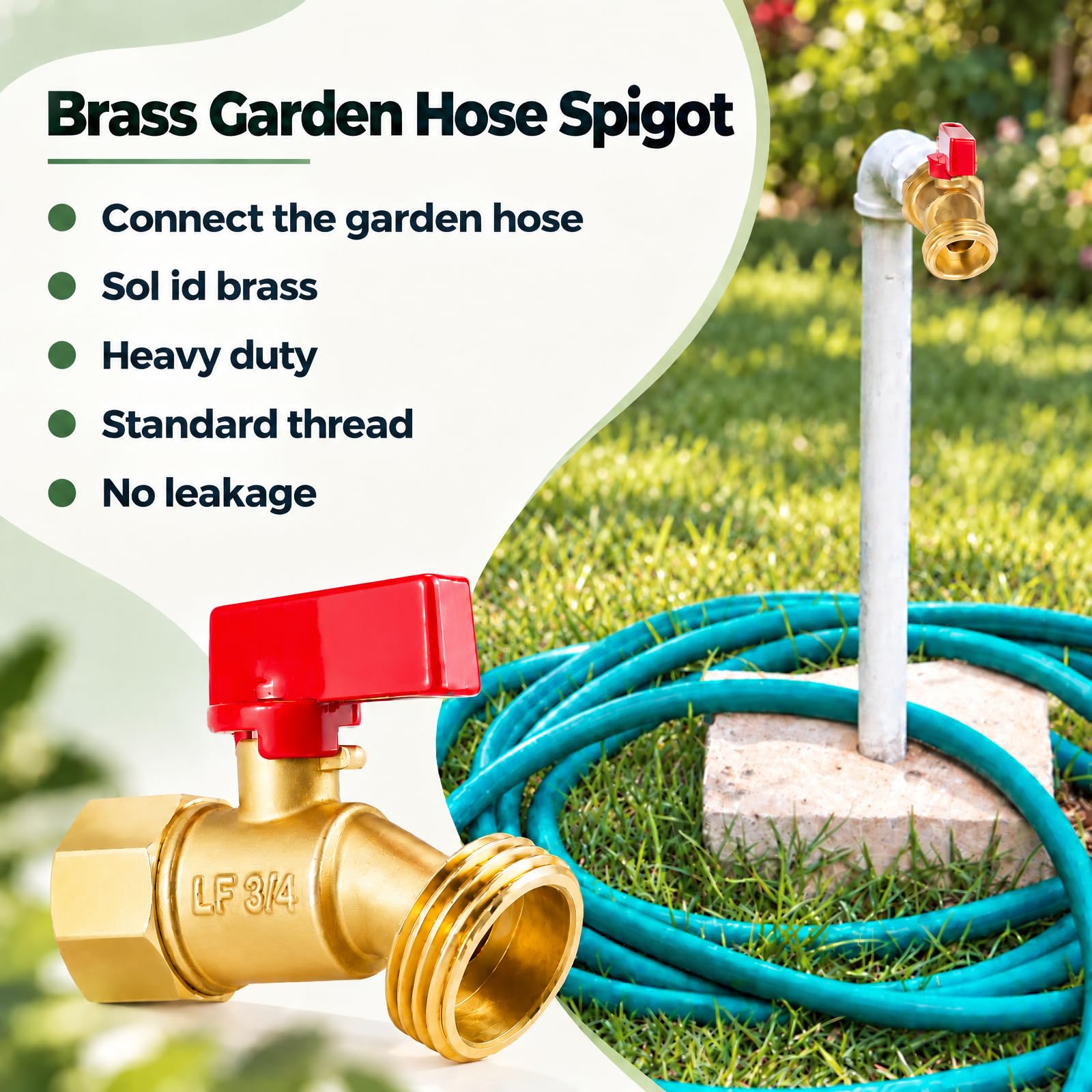 Napredak spigot washer and sealing tape included for watertight, secure installation