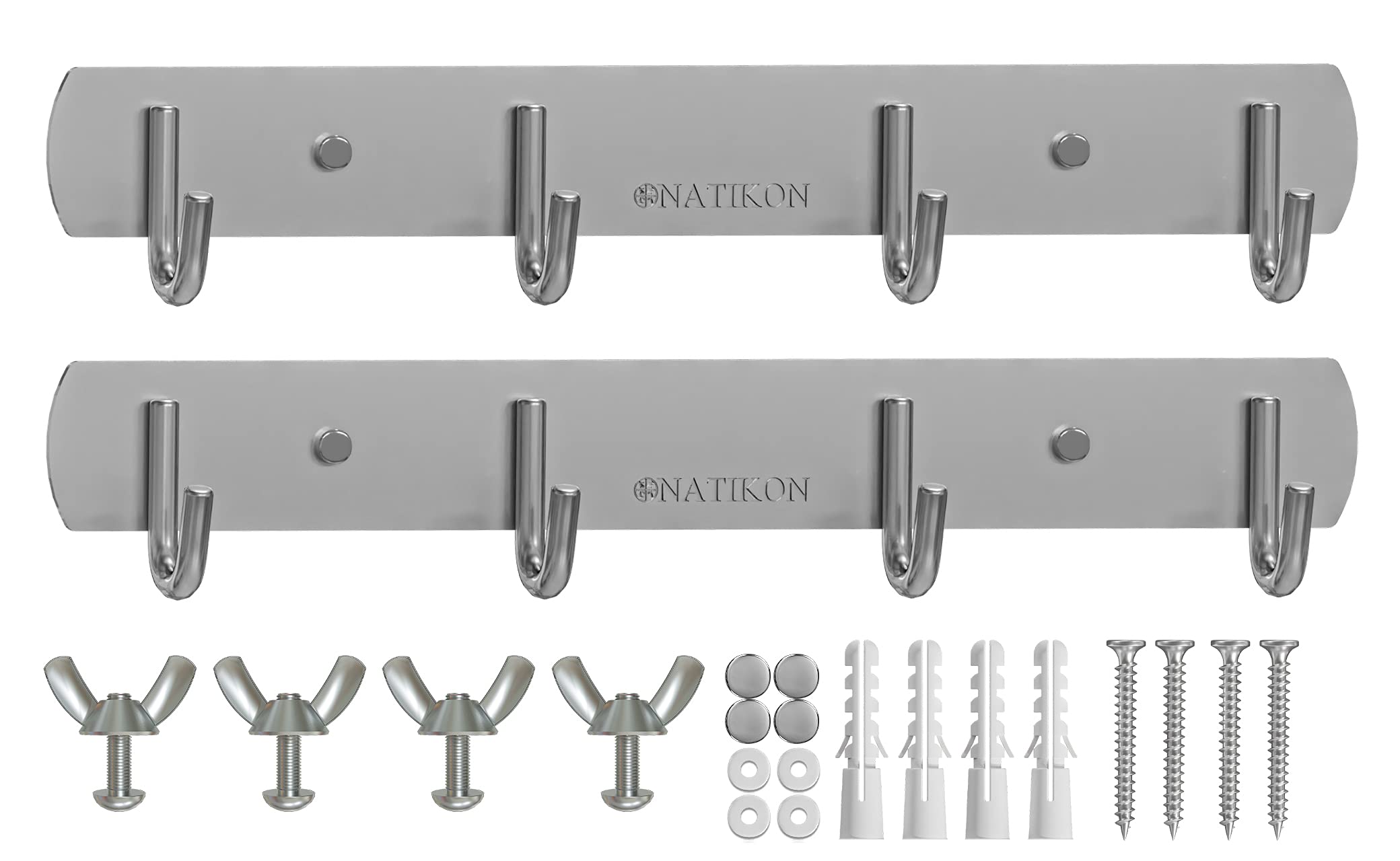 NATIKON front view mounted rack showing clean organization benefit