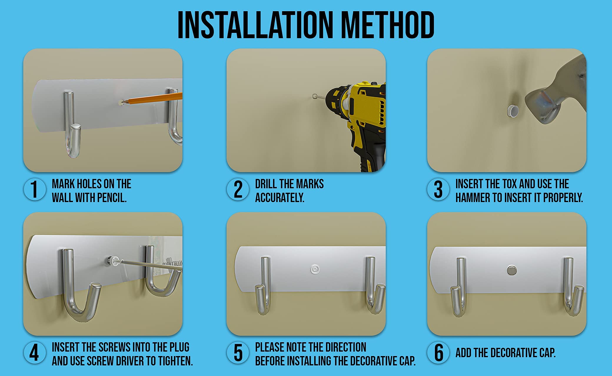 NATIKON product packaging with screws for easy installation