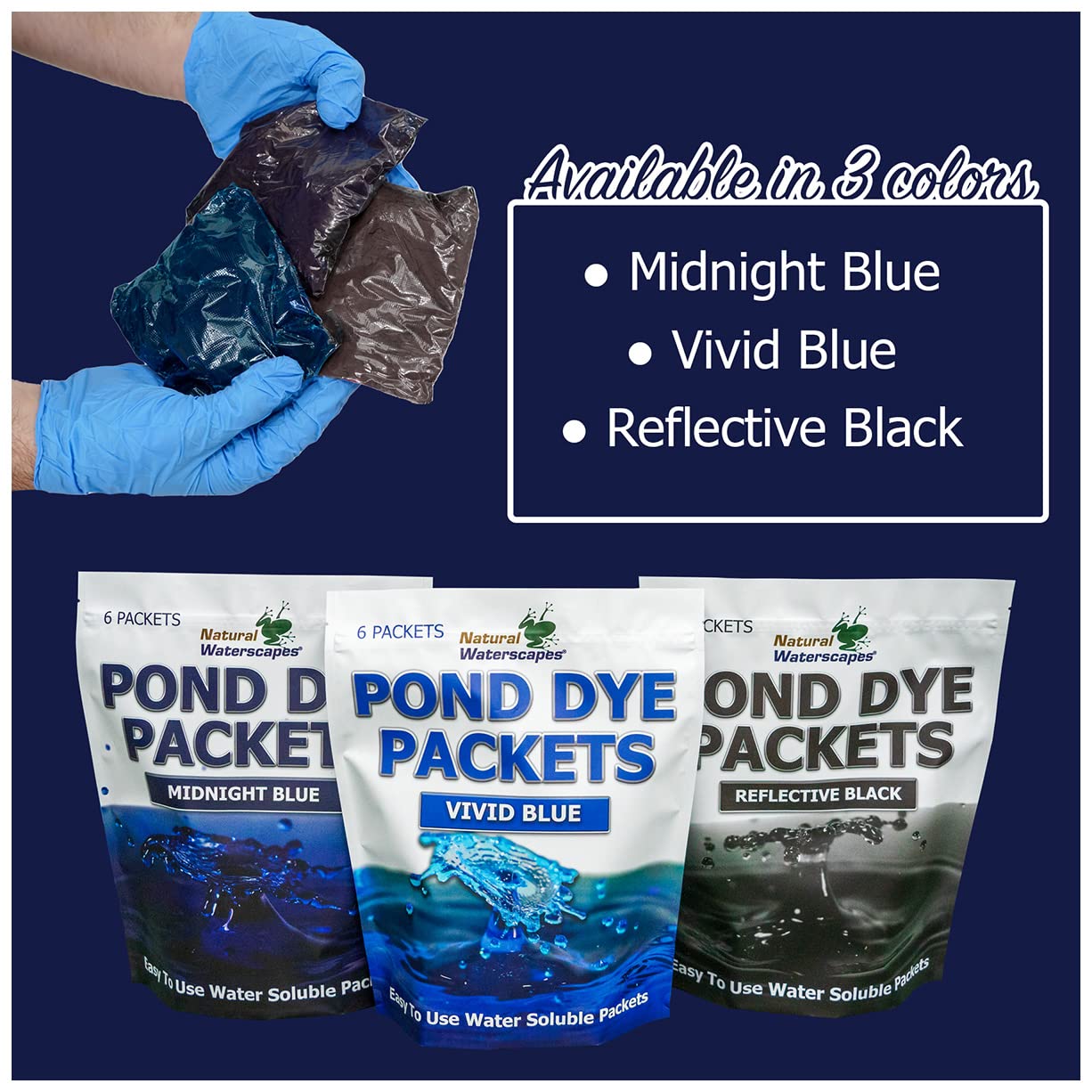 Split image of pond before and after showing Natural Waterscapes visible color improvement benefit