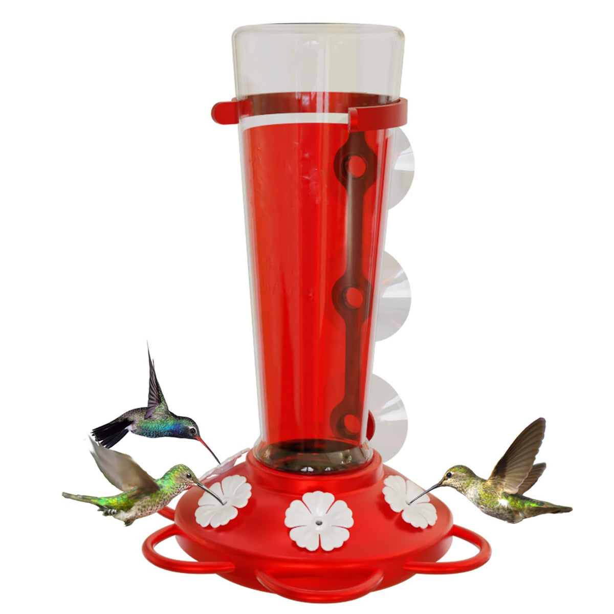Nature Anywhere front view of window hummingbird feeder showing design and benefits