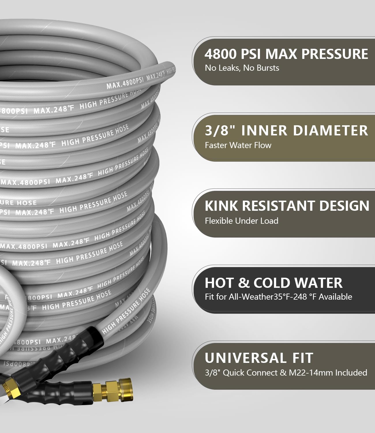 NAVOHEVEN swivel quick-connect detail prevents twists for smoother use