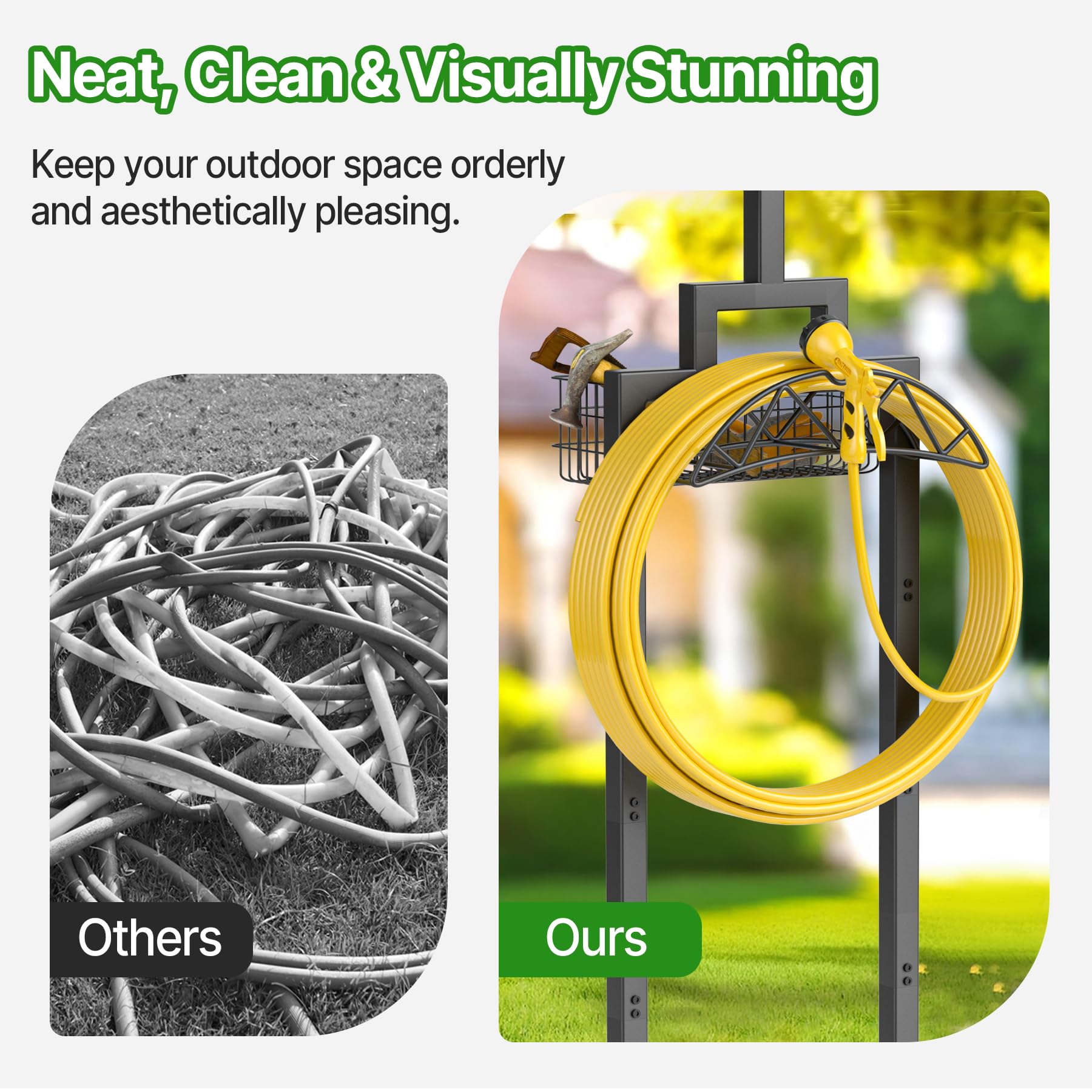 neatevday shepherd hooks with tools hanging for convenience and tool accessibility