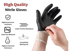 Nechtik nitrile glove close-up showing textured grip and oil resistance
