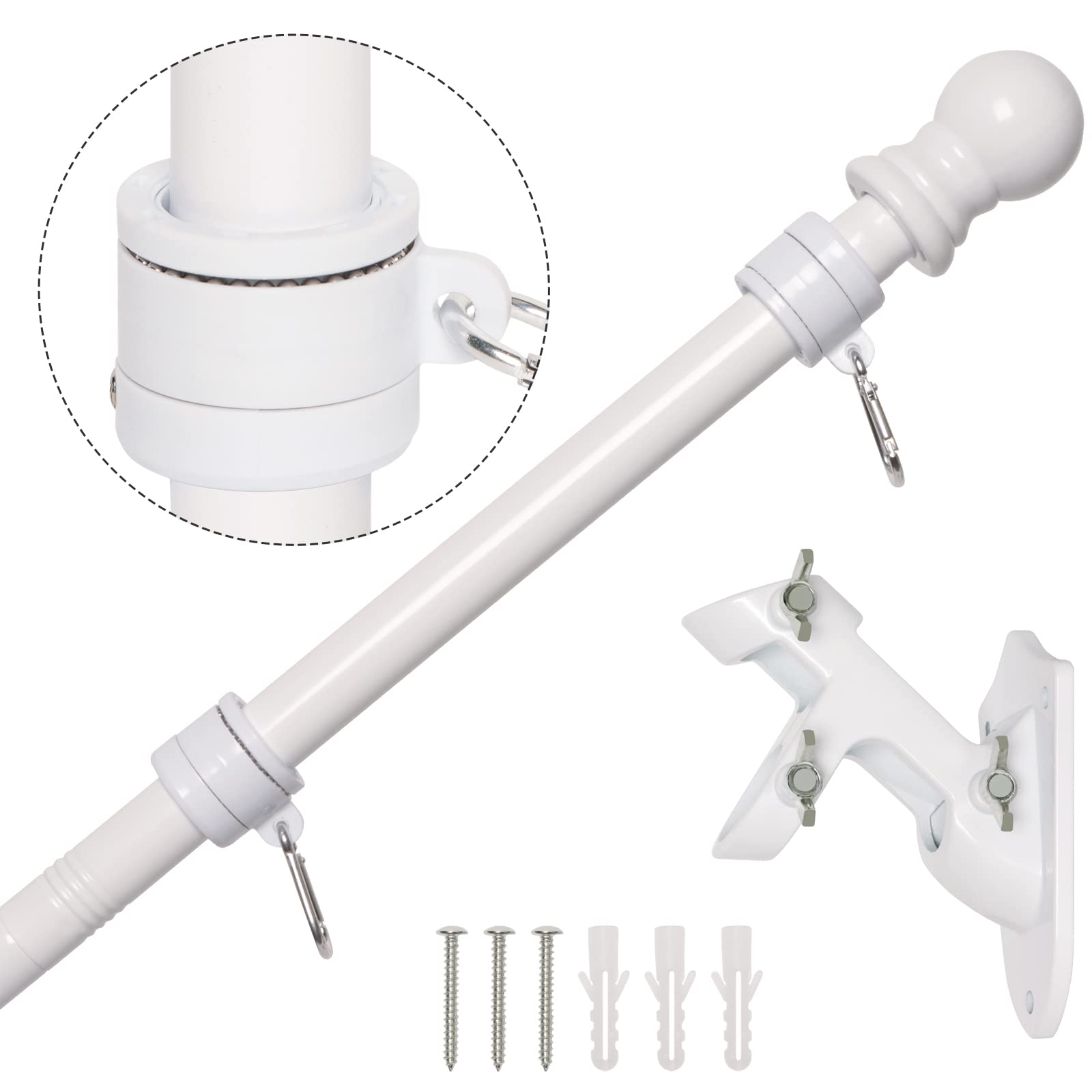 NELXINJO front-mounted flag pole showing clean curb appeal and stability