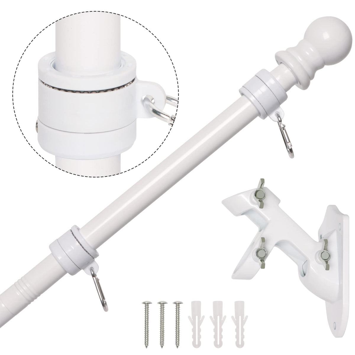 NELXINJO front-mounted flag pole showing clean curb appeal and stability