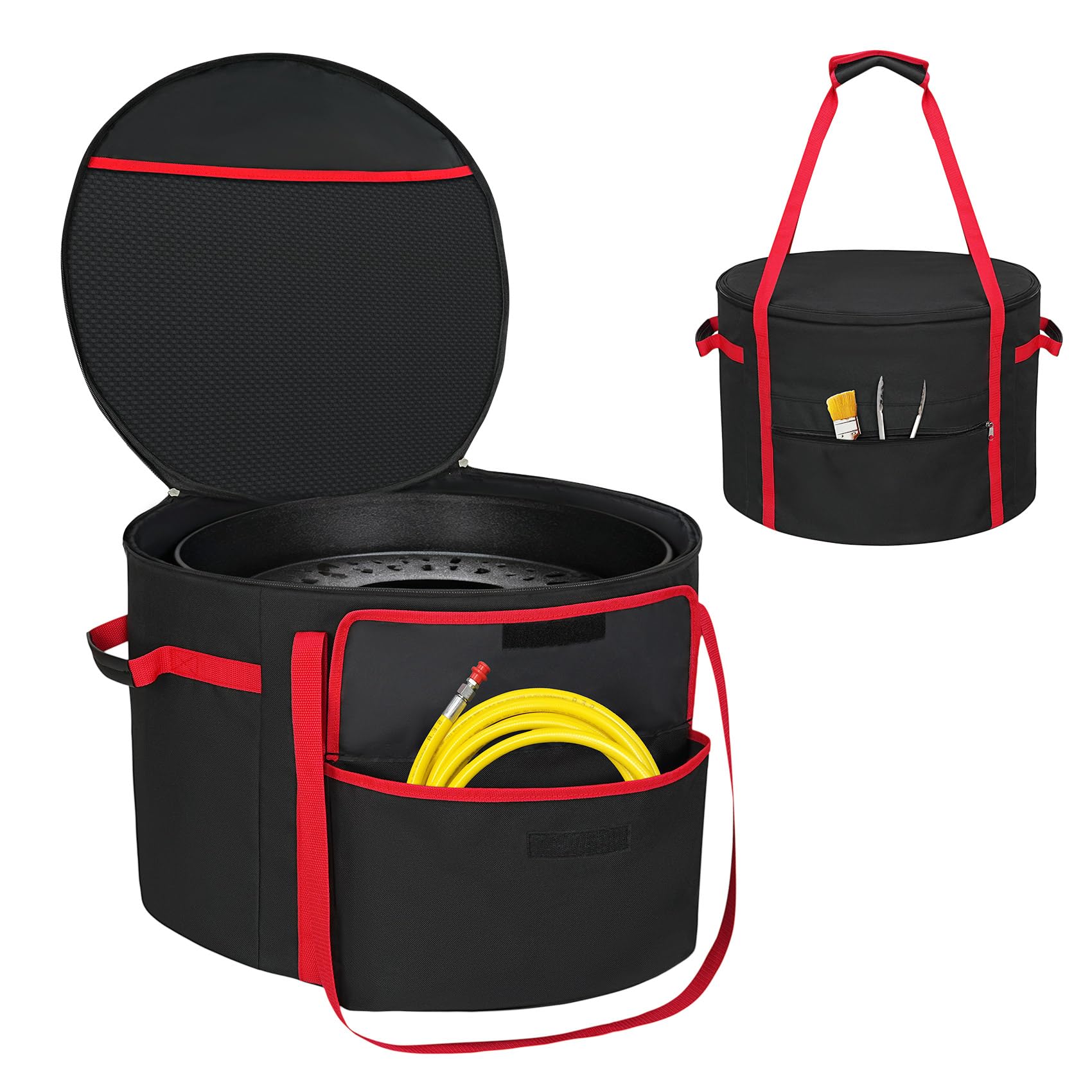 NettyPro front profile showing zipped case protecting fire bowl, secure transport benefit