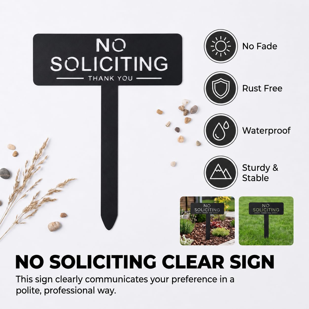 NEWEK sign placed in garden planter providing discreet privacy and decor