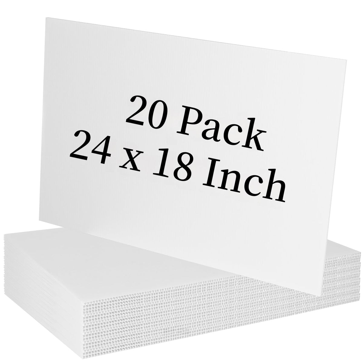 Newflager front view of 20-pack blank signs showing quantity and size benefit