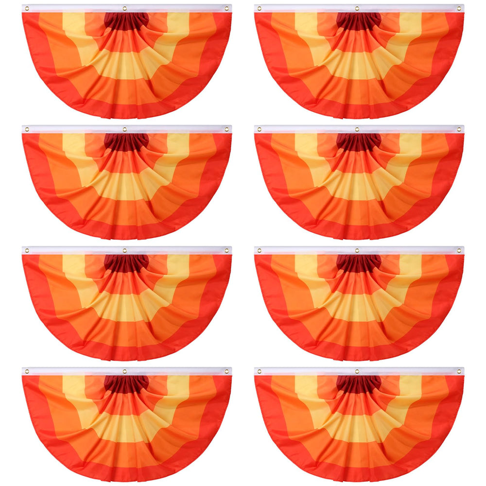 Newwiee front view of fall fan flag showing seasonal colors and curb appeal