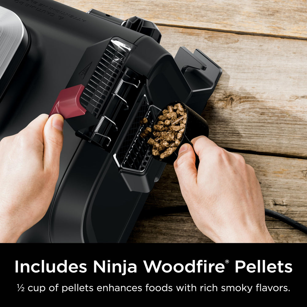 Ninja woodfire weather-resistant finish close-up showing durable outdoor construction