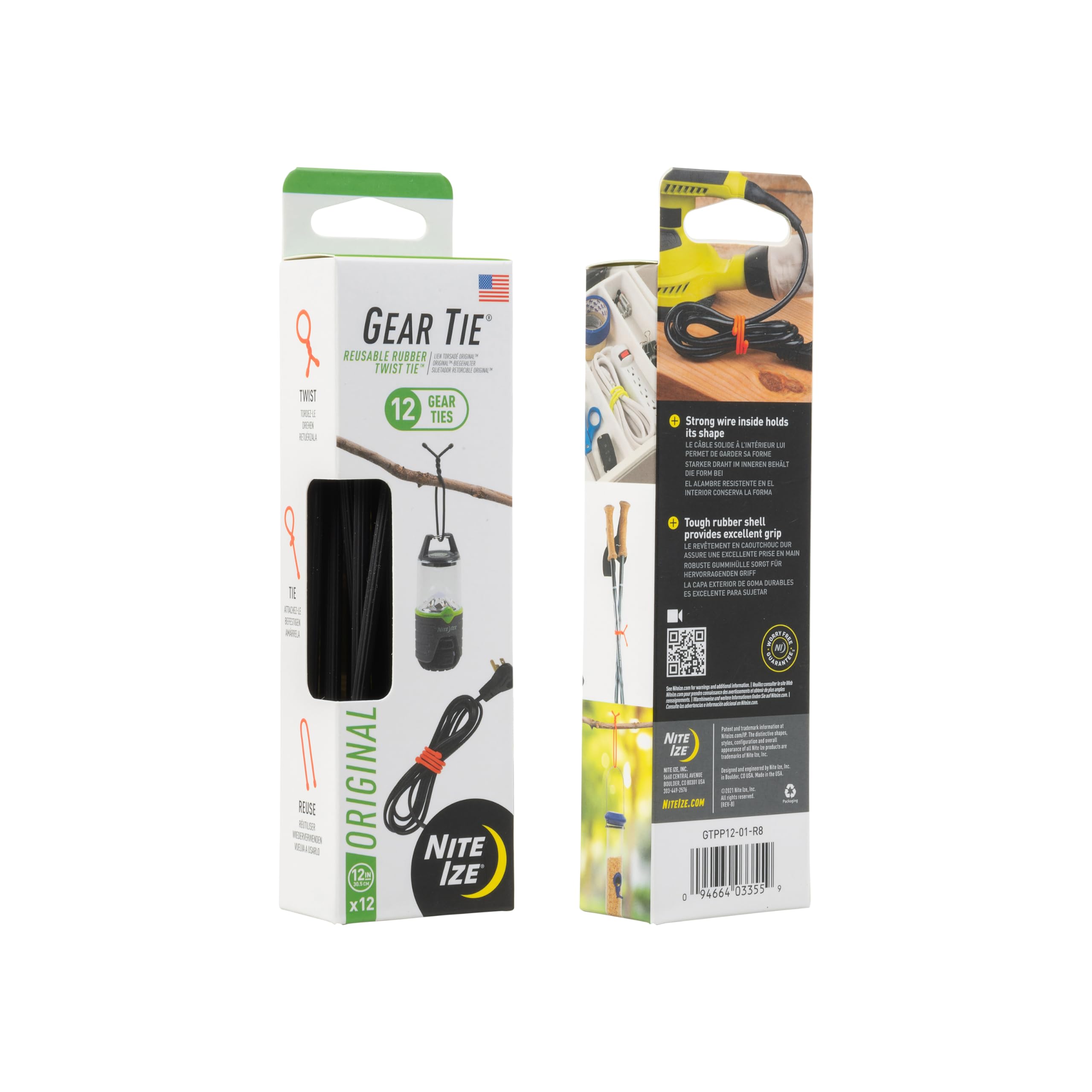 Hand twisting a Nite Ize Gear Tie to secure cords demonstrating easy fastening
