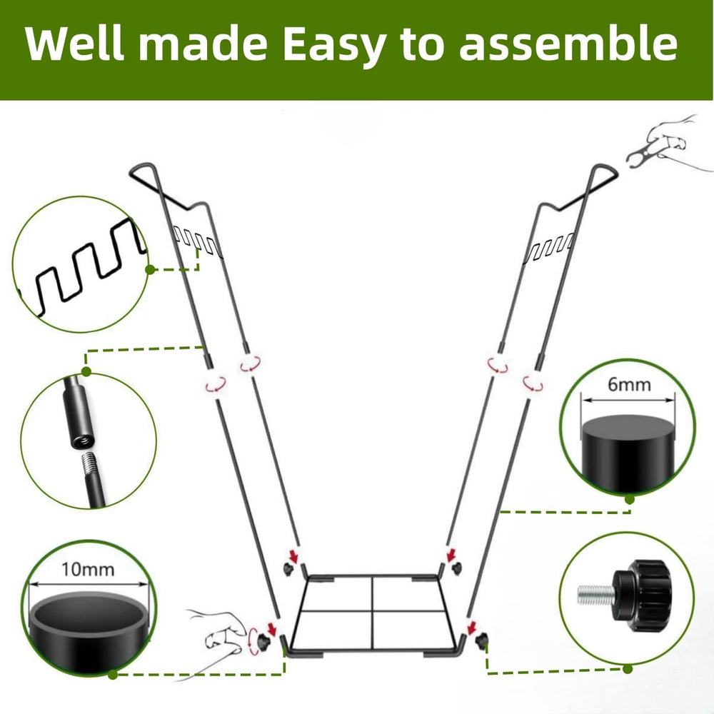 Niurui frame beside chair showing compact size and portability