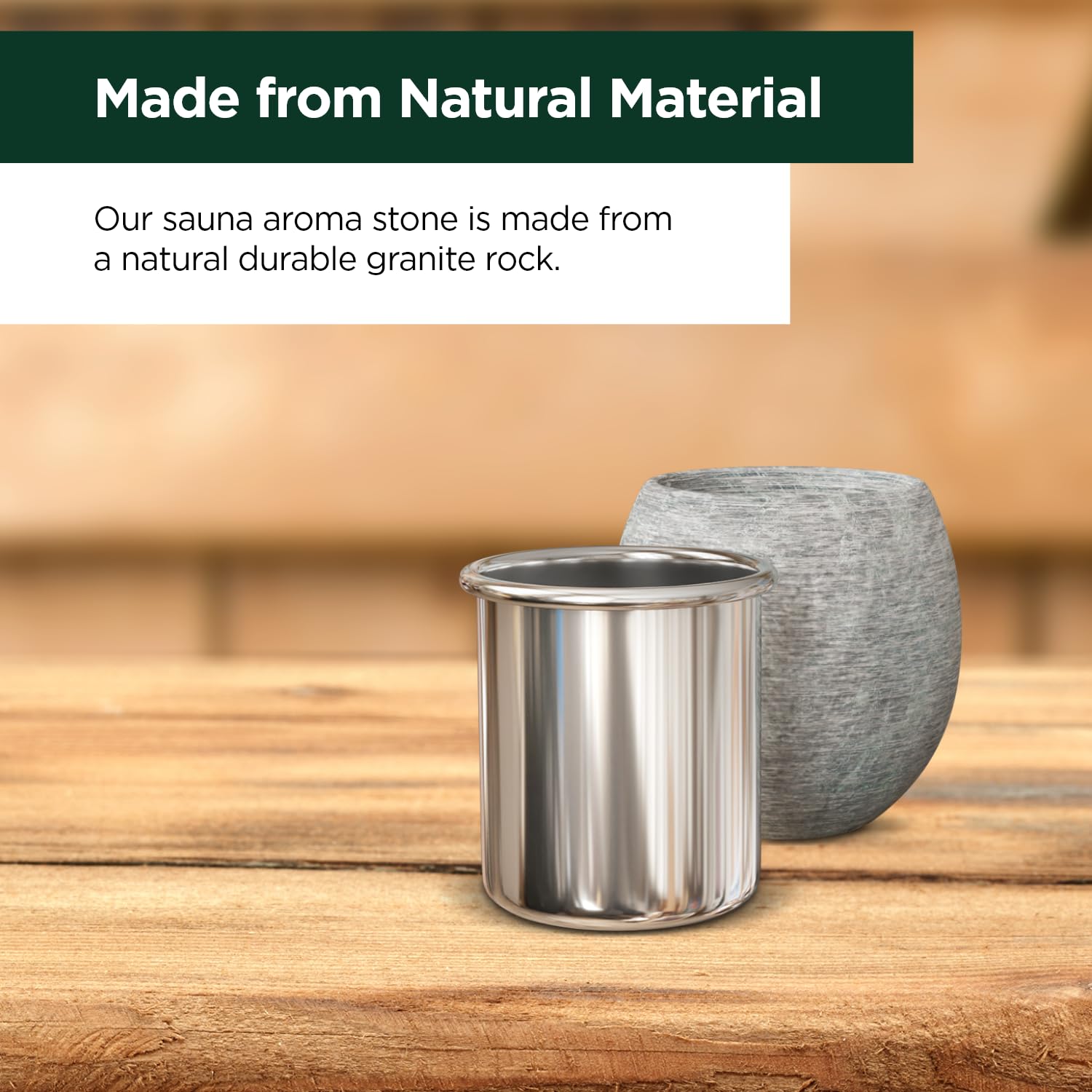 Northwood Sauna next to a hand to show scale and compact, space-saving sauna accessory