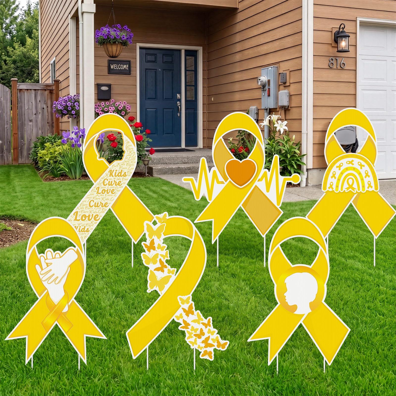 Novabright signs arranged in a lawn demonstrating visible community support