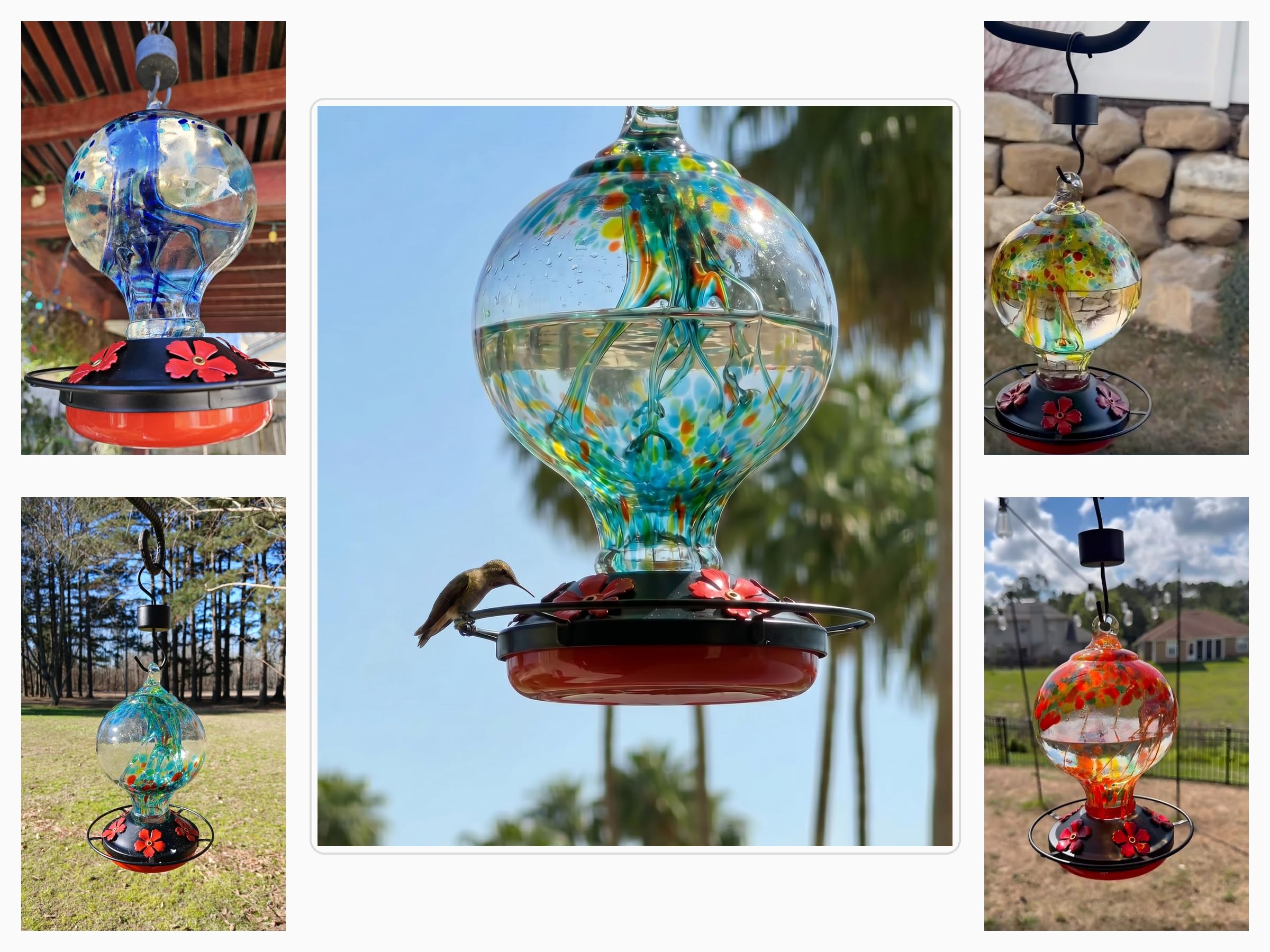 Novoto metal base with four flower ports allowing multiple birds to feed
