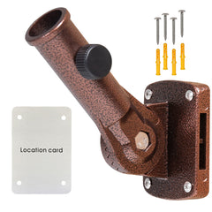 NQ flag pole holder front view showing sturdy base and mounting holes for secure installation